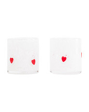 Set Of 2 Confetti With Hearts Double Old-Fashioned Glasses | TJ Maxx