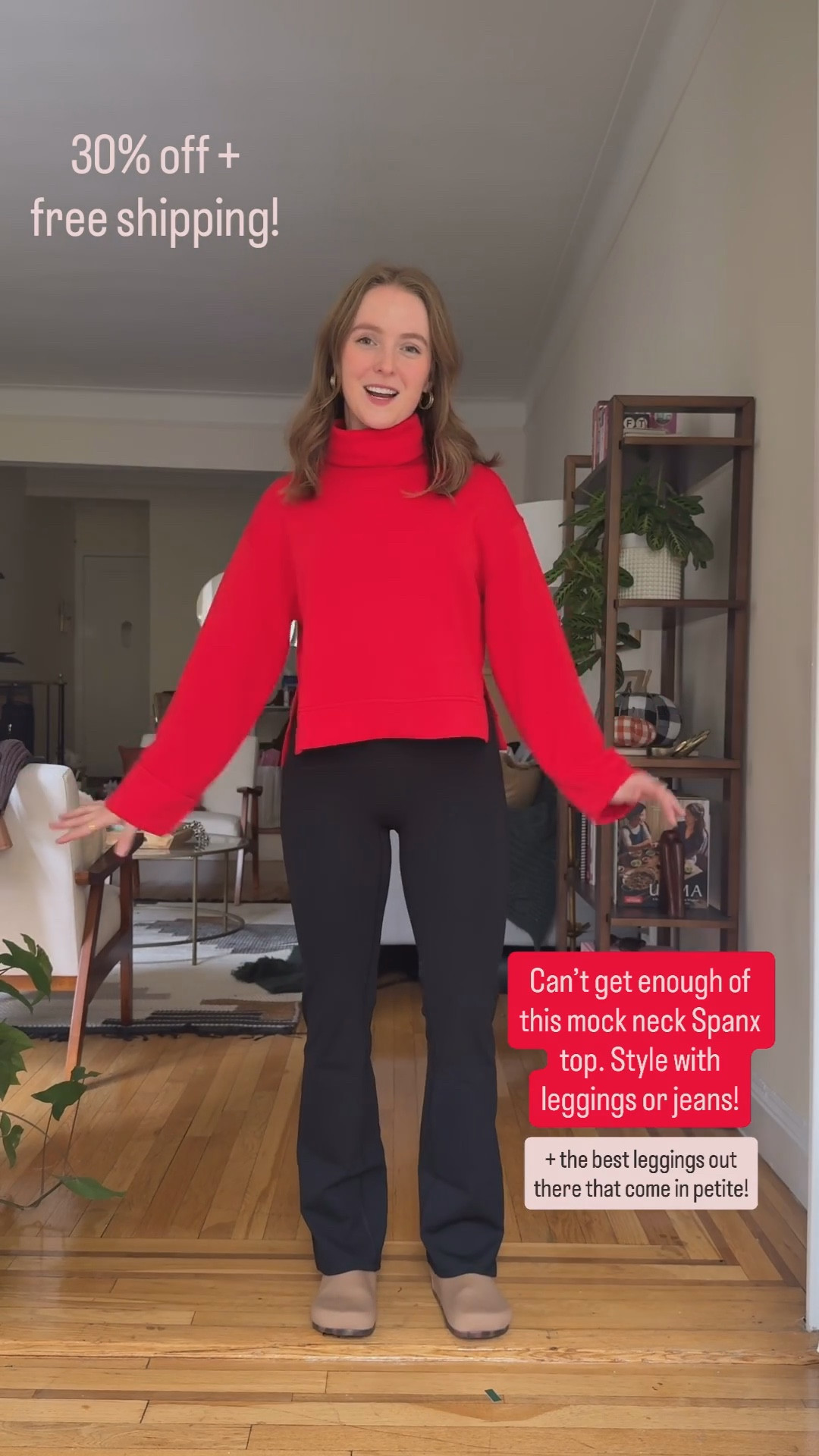 The comfiest Spanx athleisure look on sale for Black Friday. 30% off and free shipping. Xs top and small petite booty boost leggings l. (I’m 5ft 2 118 lbs). Size up 1 in leggings