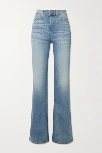 Veronica Beard - Crosbie High-rise Flared Jeans - Mid denim | NET-A-PORTER (US)