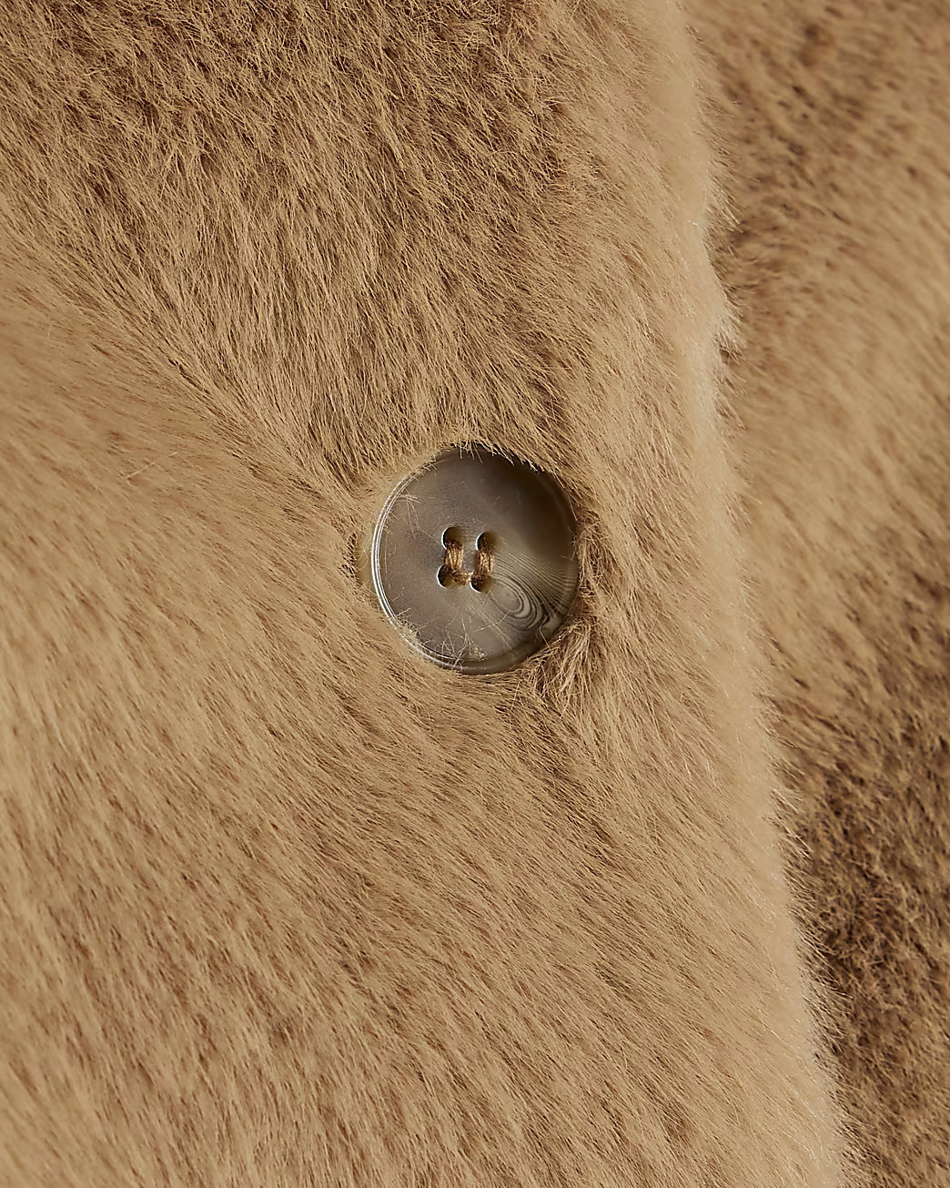 Brown Faux Fur Button Up Jacket | River Island UK & IE