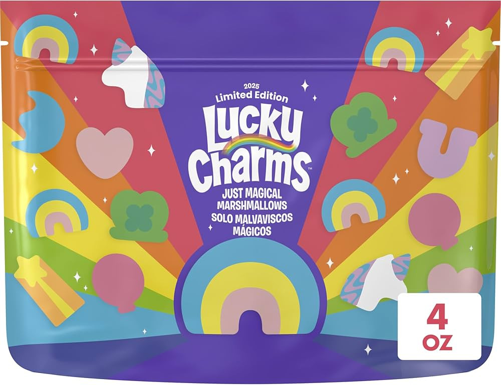Lucky Charms Just Magical Marshmallows, Limited Edition Snacks, Dessert Ingredient and Topping, 4... | Amazon (US)