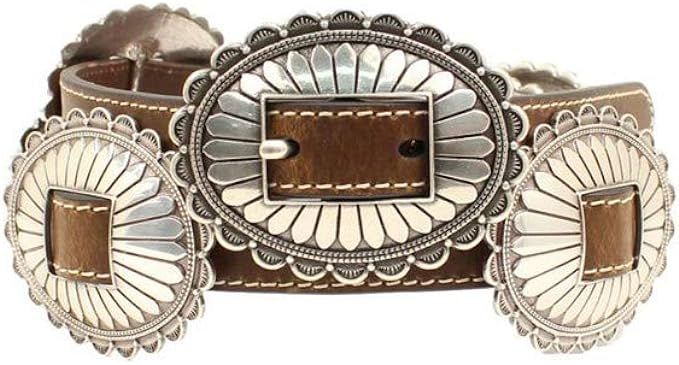 Nocona Boots Womens Large Oval Concho Belt Brown XL | Amazon (US)