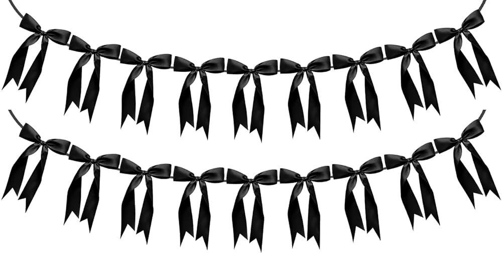 2pcs Bow Garland Banner Ribbon Bow Party Decorations for Baby Shower Decor Tying The Knot Girls B... | Amazon (US)