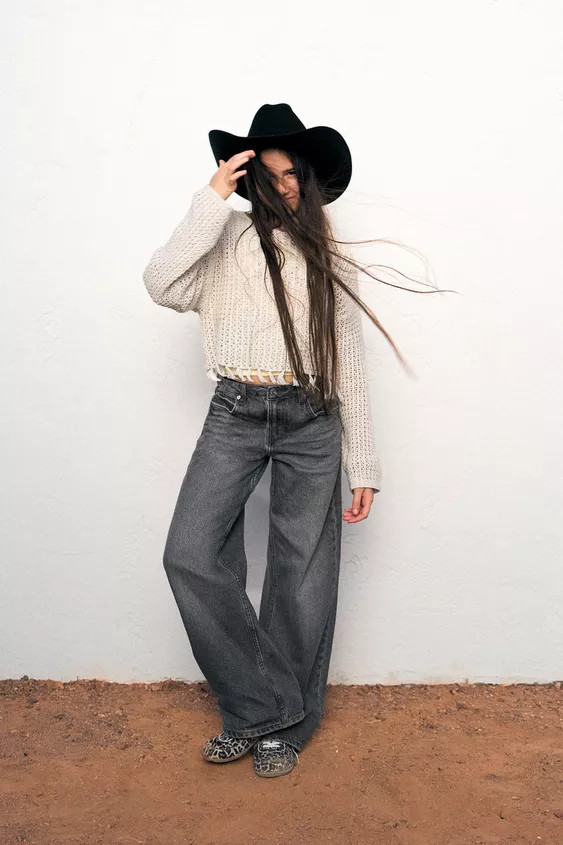 FRINGED NET KNIT SWEATER | Zara US