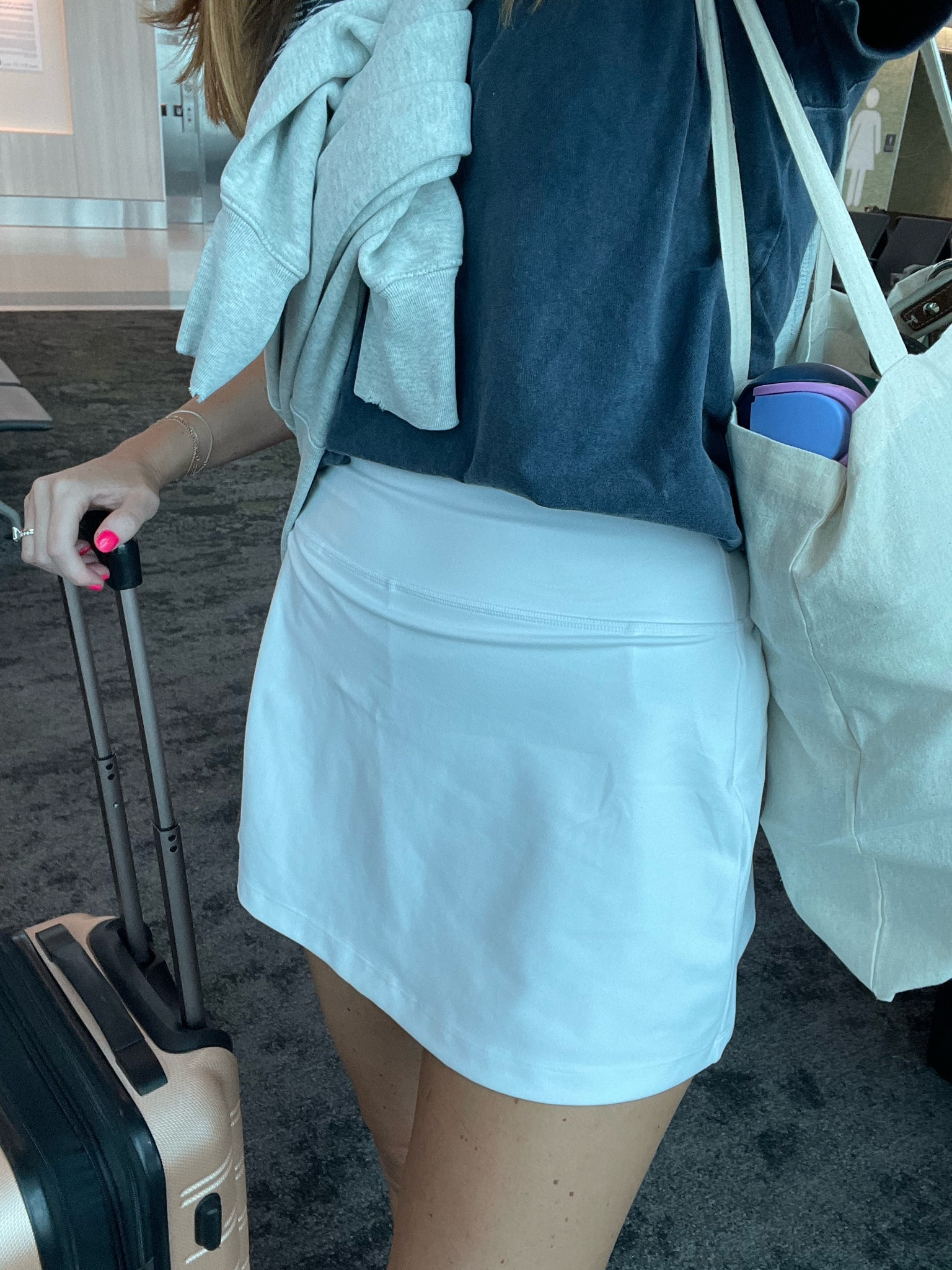 Comfy travel fit! These Abercrombie pieces are stables for me. Love a graphic tee- perfect for all your Olympic watching! And this skirt is gym worthy. 

#LTKFitness #LTKSaleAlert #LTKTravel