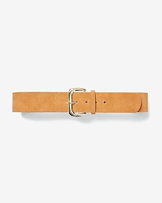 Genuine Suede Square Buckle Belt | Express