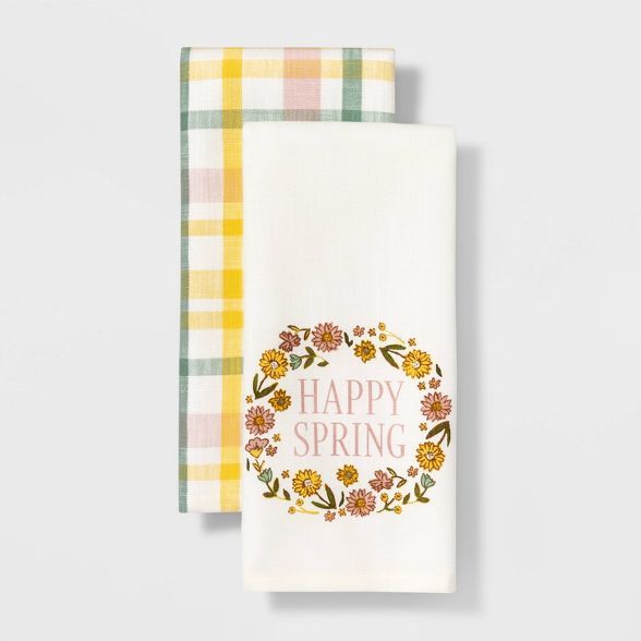 2pk Cotton Happy Spring Kitchen Towels - Threshold™ | Target
