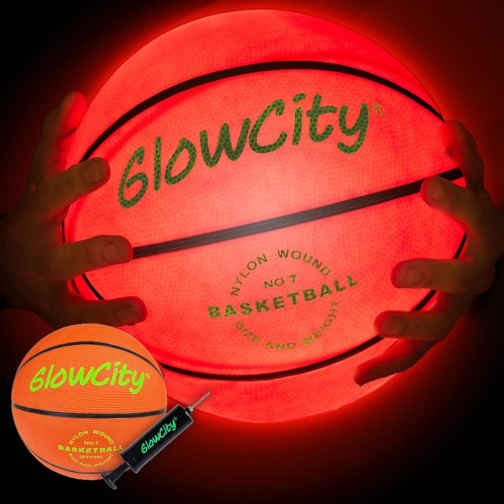 GlowCity Glow in The Dark Basketball for Teen Boy - Glowing Red Basket Ball, Light Up LED Toy for... | Amazon (US)