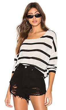 superdown Adriana Knit Sweater in Black & White from Revolve.com | Revolve Clothing (Global)