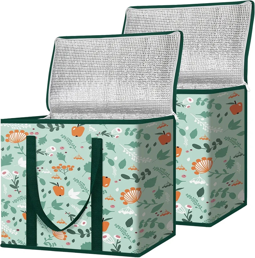 BALEINE 2Pk Insulated Reusable Grocery Bags, Collapsible Cooler Bag for Groceries, Heavy Duty Lar... | Amazon (US)