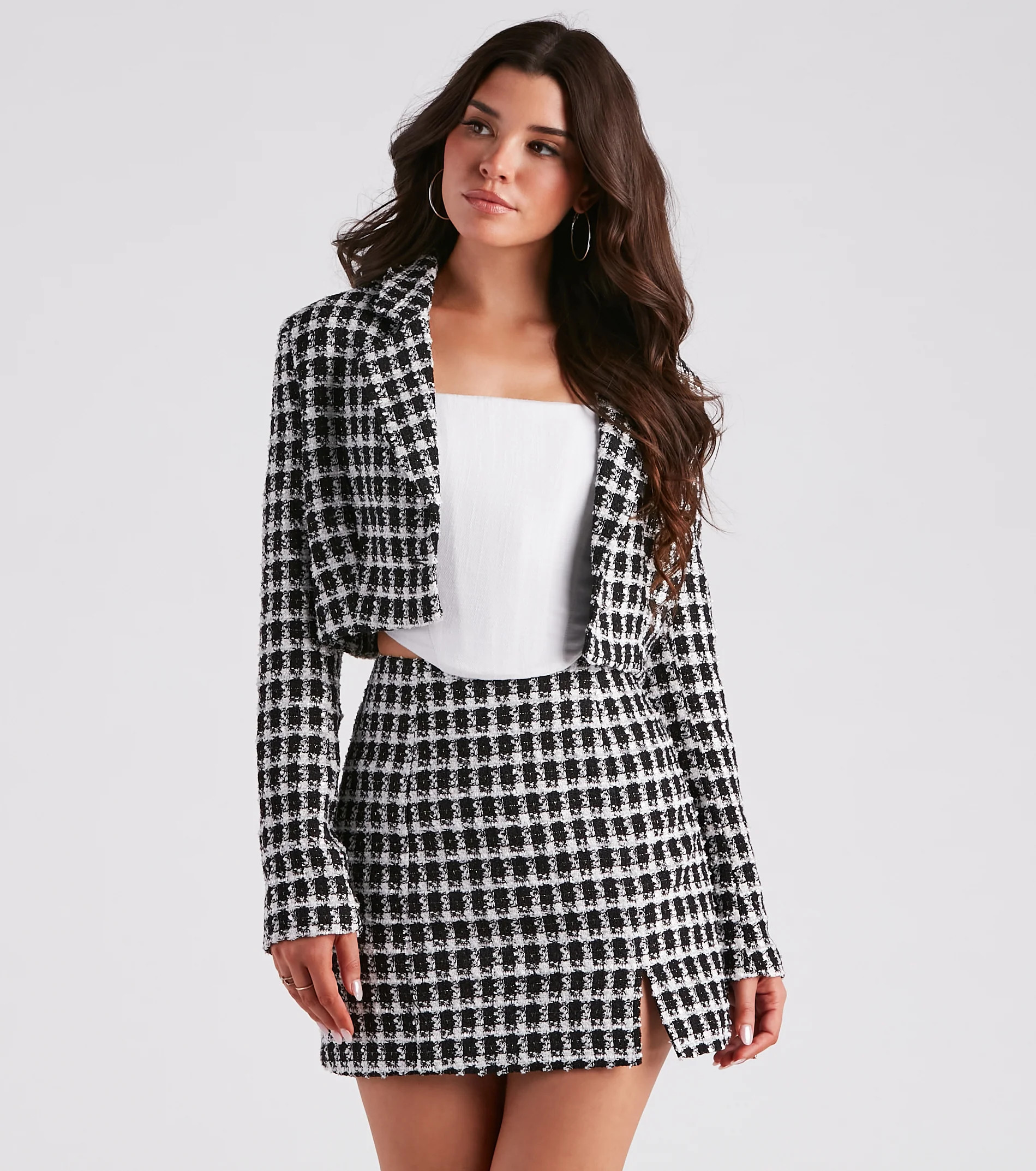 As If Moment Tweed Crop Blazer | Windsor Stores