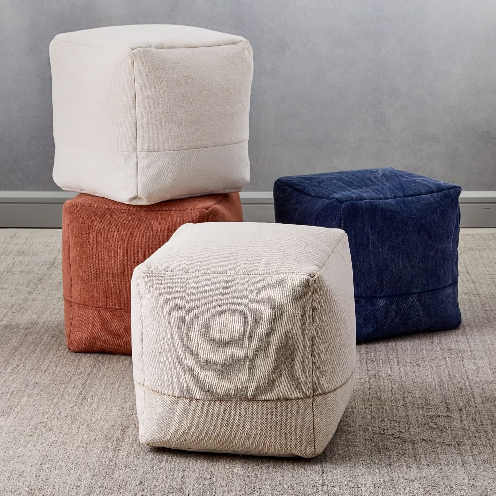 Cotton Canvas Pouf | West Elm (US)