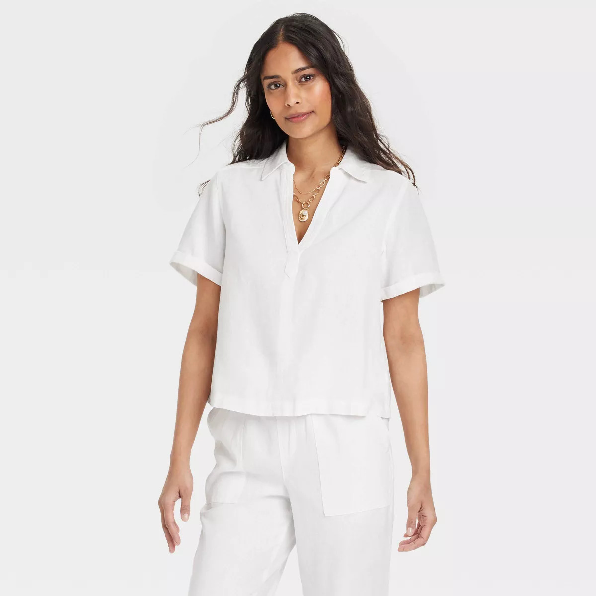 Women's Short Sleeve Popover Blouse - Universal Thread™ | Target