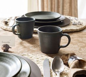 Larkin Reactive Glaze Stoneware Mugs | Pottery Barn (US)