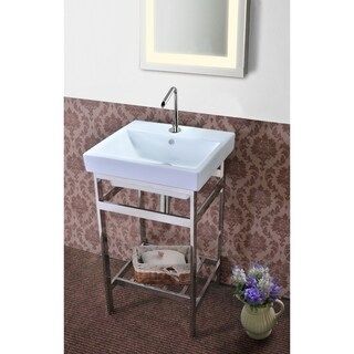 New South Beach Stainless Steel Open Console Vanity | Bed Bath & Beyond
