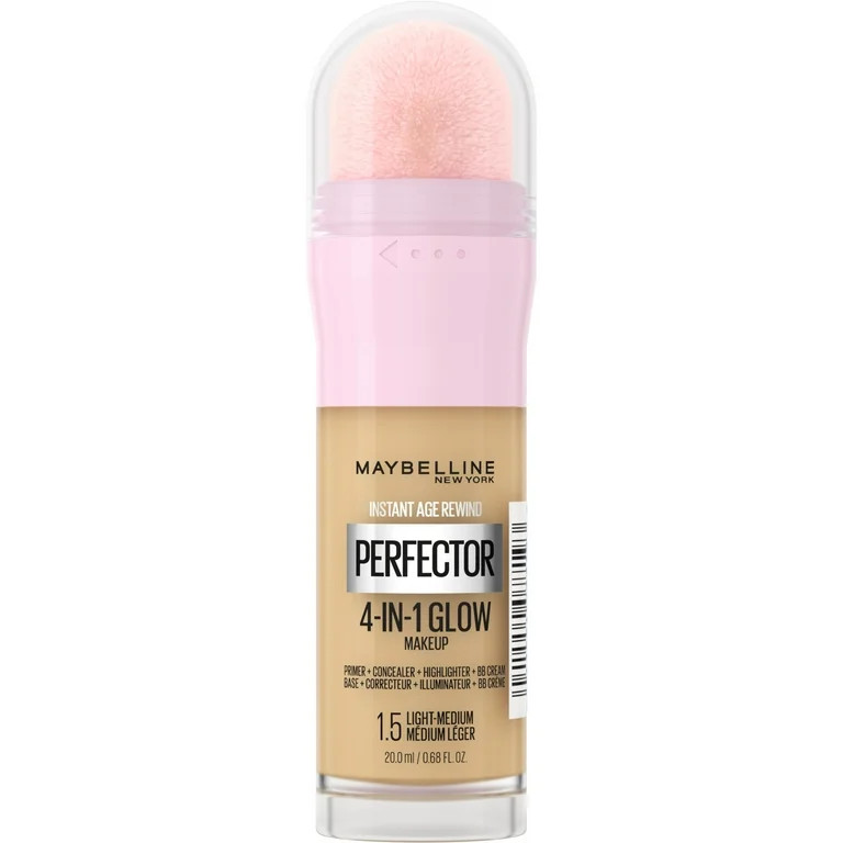 Maybelline Instant Age Rewind Instant Perfector Glow Makeup, Light Medium, 0.68 fl oz - Walmart.c... | Walmart (US)
