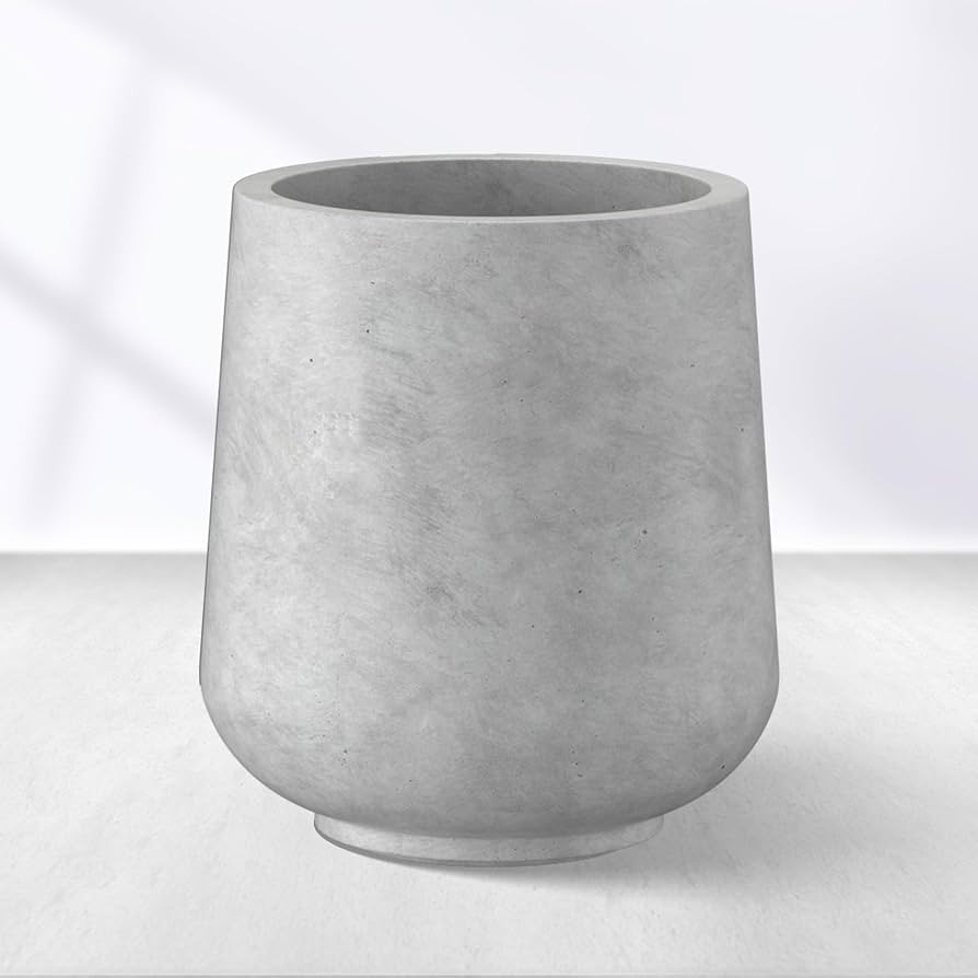 Kante 15.3" Dia Round Concrete Planter, Outdoor Indoor Large Plant Pots Containers with Drainage ... | Amazon (US)