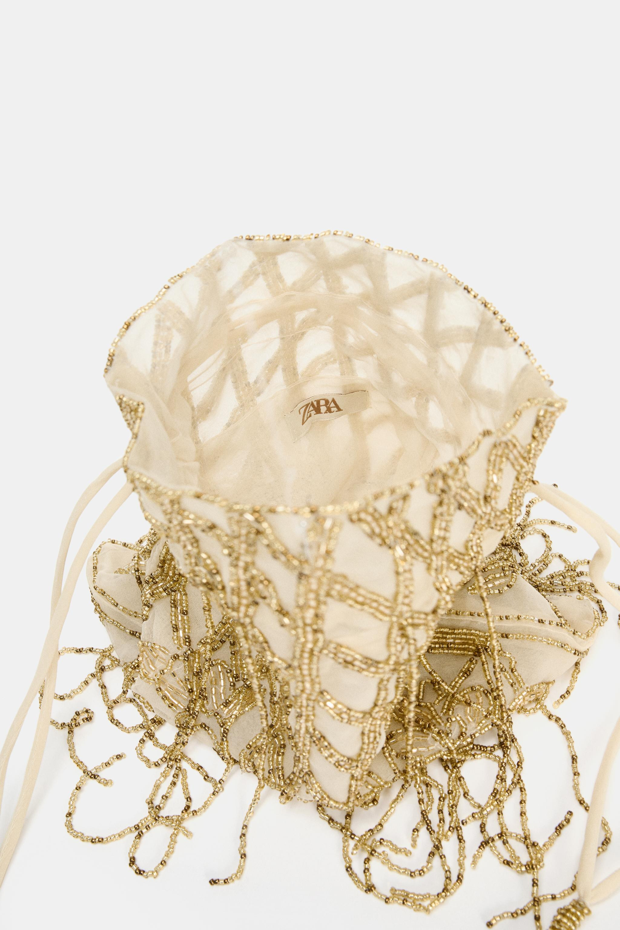 SEQUIN RUCHED BUCKET BAG | Zara US