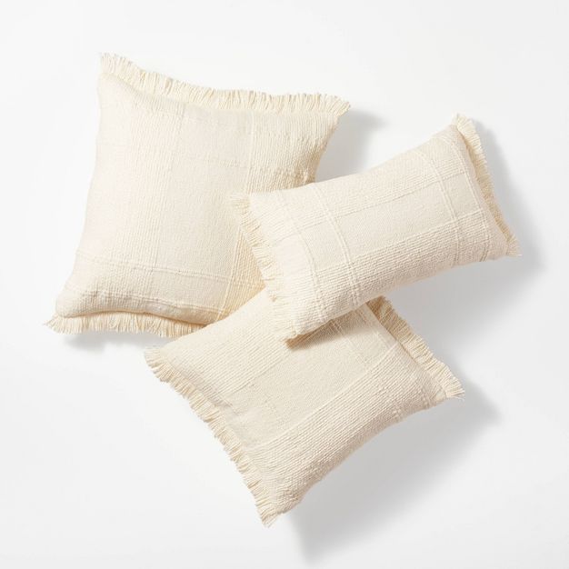 Woven Plaid Throw Pillow Cream - Threshold™ designed with Studio McGee | Target