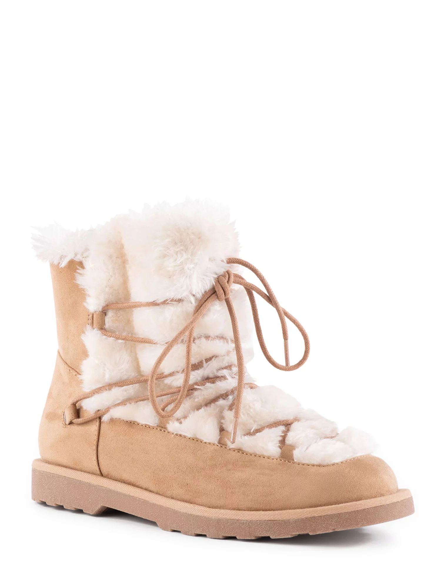 Portland Boot Company Women’s Faux Fur Short Boot - Walmart.com | Walmart (US)