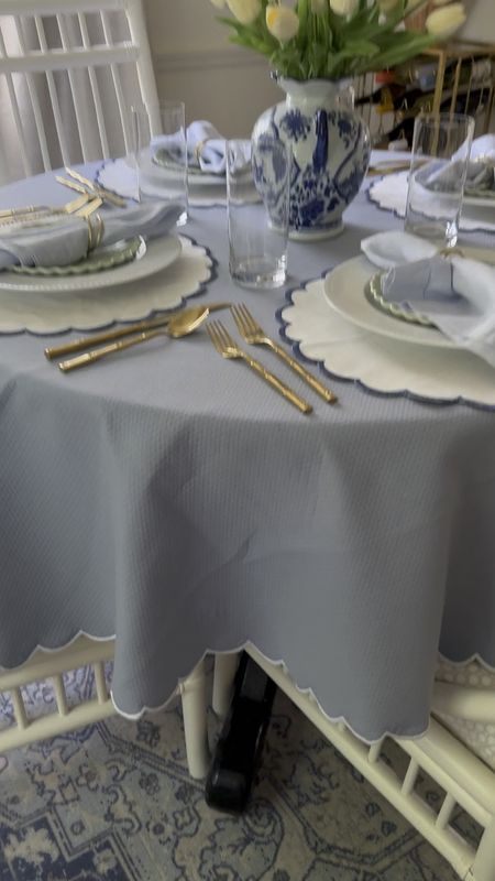 My scalloped tablecloth is currently 25% off!

My reversible placemats from Amazon are finally back in stock!

Tablescape
Blue and white tablescape
Table setting
Blue and white table setting
Grandmillennial table setting
Grandmillennial placemats
Reversible placemats
Blue and white placemats
Scalloped placemats 
Scalloped tablecloth

#LTKstyletip #LTKsalealert #LTKhome