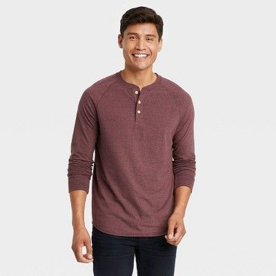 Men's Regular Fit Long Sleeve Henley T-Shirt - Goodfellow & Co™ | Target
