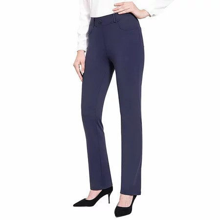 Blue Women s Business Pants Work Pants For Women Women s Work Pants Women s Straight Fitting Formal Pants With Pockets/high Waisted Casual Belt Loops Suitable For Business And Leisure Wear | Walmart (US)