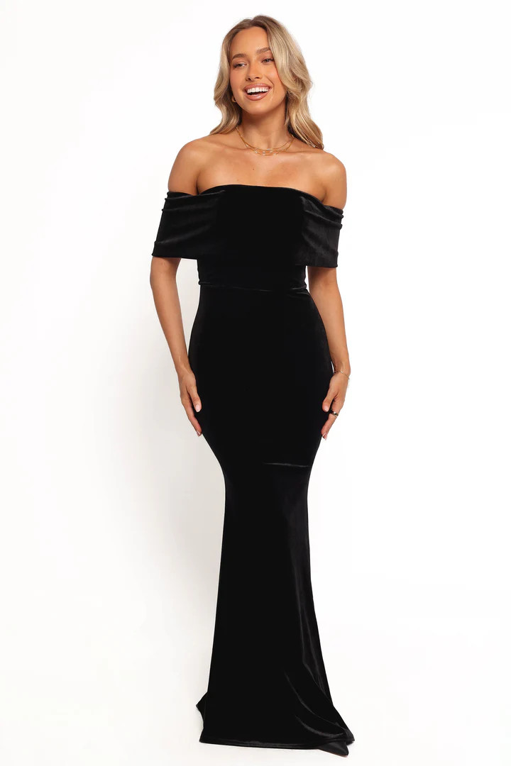 Adair Off Shoulder Maxi Dress - Black | Petal & Pup (US)