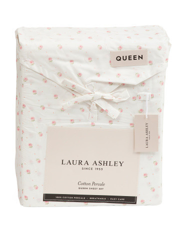 200Tc Cotton Percale Floral Print Sheet Set | TJ Maxx