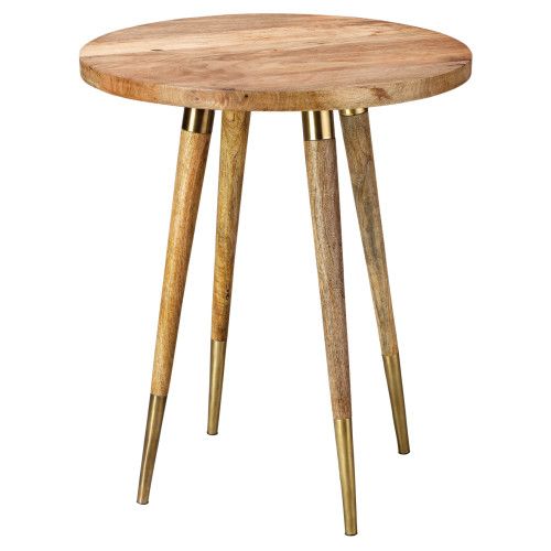 Jamie Young Owen Side Table Natural Wood | Gracious Style