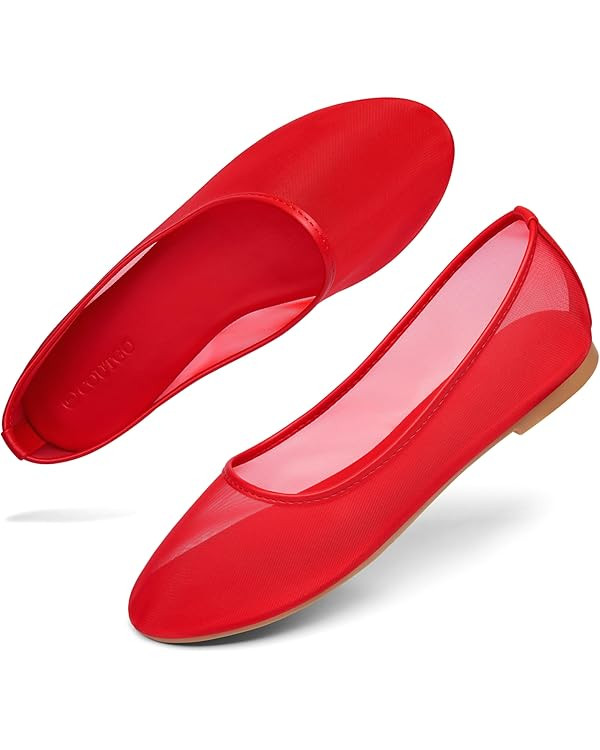 Coutgo Women's Mesh Ballet Flats | Amazon (US)