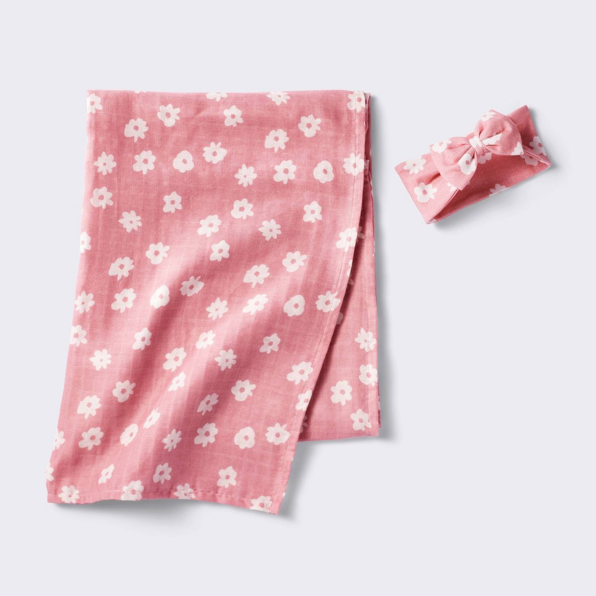 Hospital Muslin Swaddle and Headwrap Gift Set - Pink - Cloud Island™ | Target