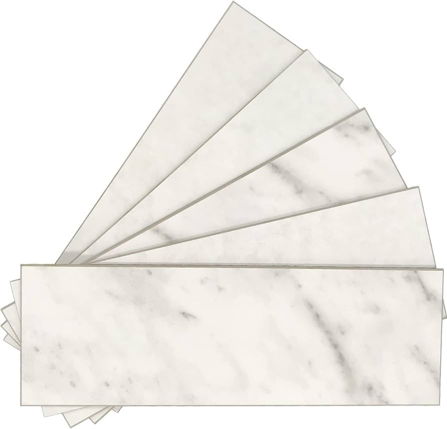 INNO STICKERS 30-Sheet Marble Subway Tile Peel and Stick Tile, 4 in. x 12 in. Stone Composite Wat... | Amazon (US)