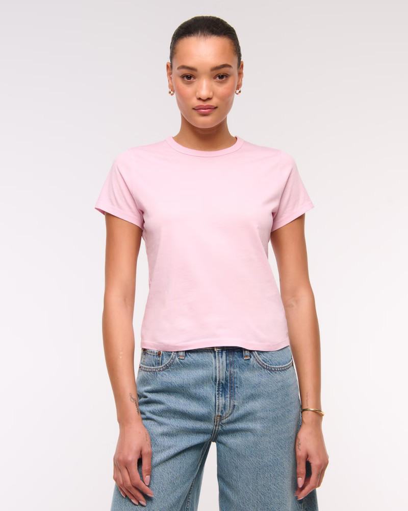 Essential Polished Body-Skimming Tee | Abercrombie & Fitch (US)