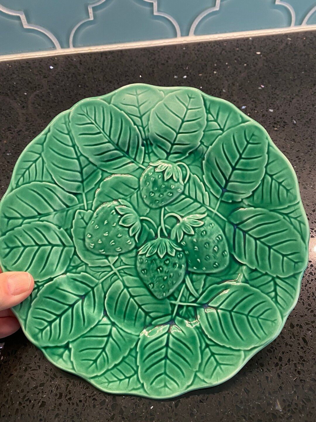 Stunning Green Majolica Plates Strawberry Pattern 6 Plates - Etsy | Etsy (US)
