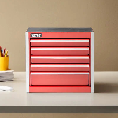 Tool Box 8.6-inch Portable Metal Tool Box with 5 Drawers Tool Organizer Red | Wayfair North America