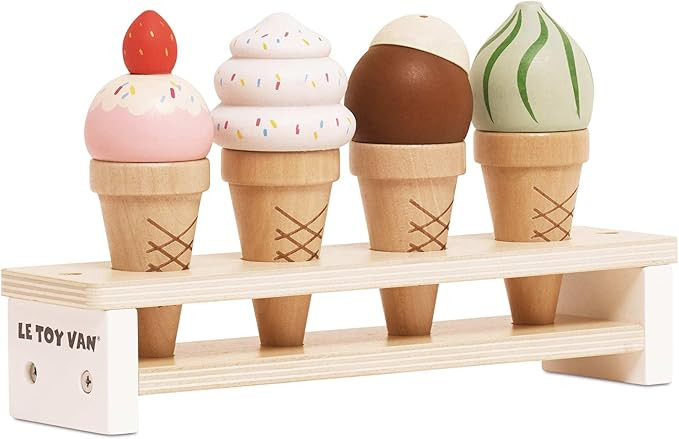 Le Toy Van - Educational Wooden Toy Honeybake Ice Creams Pretend Play Kids Playset | 6 Pieces - G... | Amazon (UK)
