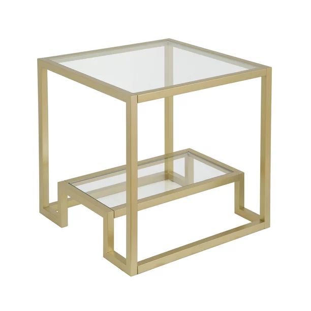 Evelyn&Zoe Contemporary Side Table with Glass Top and Shelf - Walmart.com | Walmart (US)