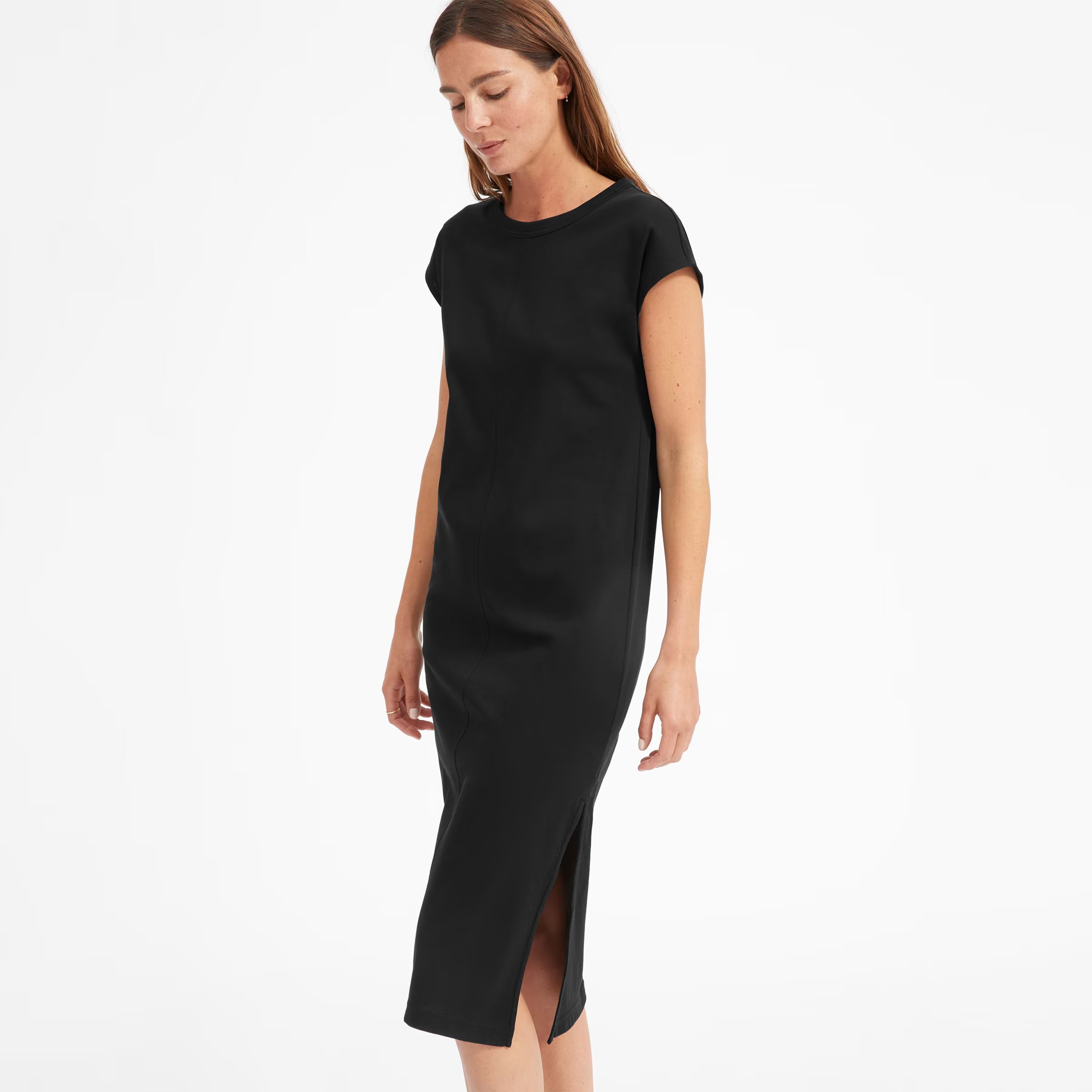The Luxe Cotton Side-Slit Tee Dress | Everlane