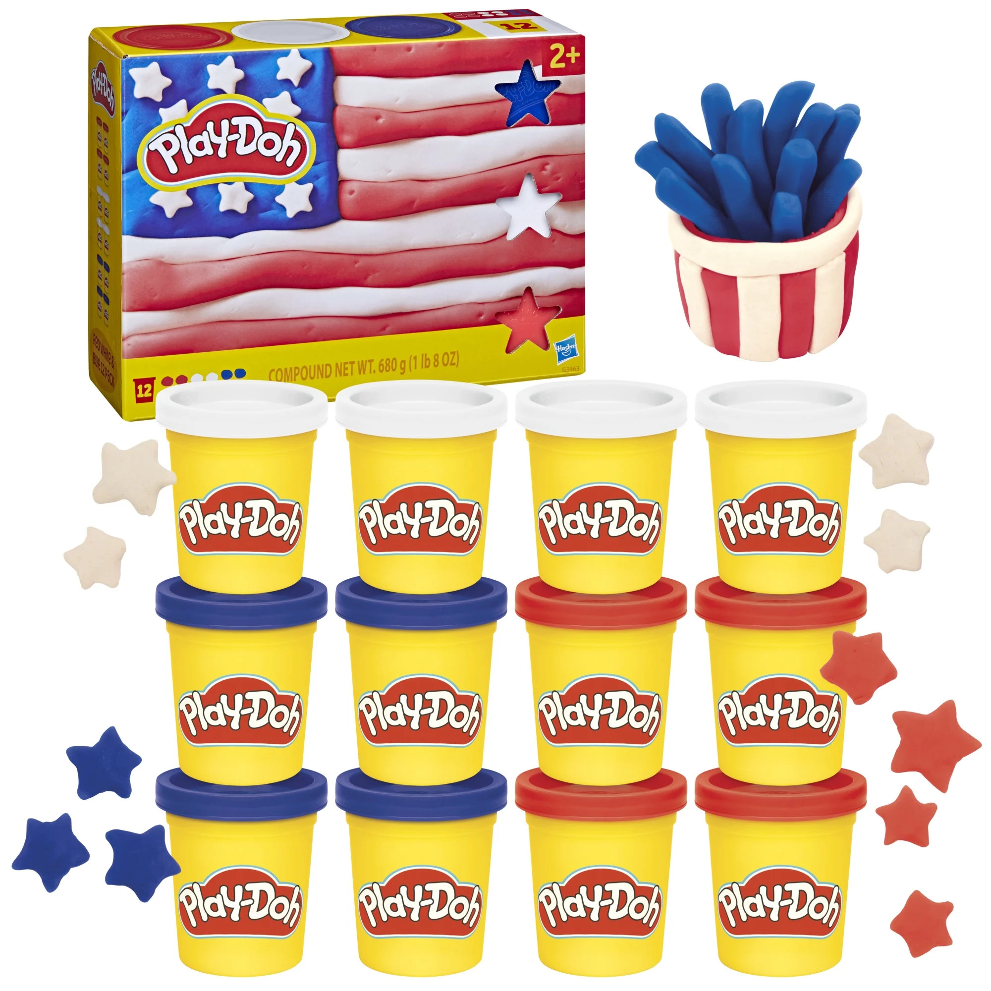 Play-Doh 12 Pack Red White and Blue 2 Oz Cans, Patriotic Toys for Kids 2+ | Walmart (US)