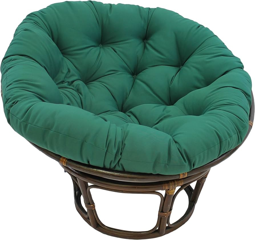 Blazing Needles Twill Papasan Cushion, 48" x 6" x 48", Forest Green | Amazon (US)