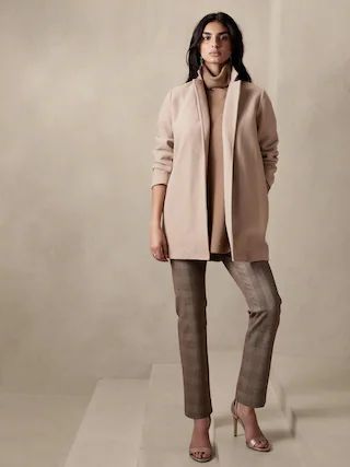 Brushed Knit Long Jacket | Banana Republic Factory