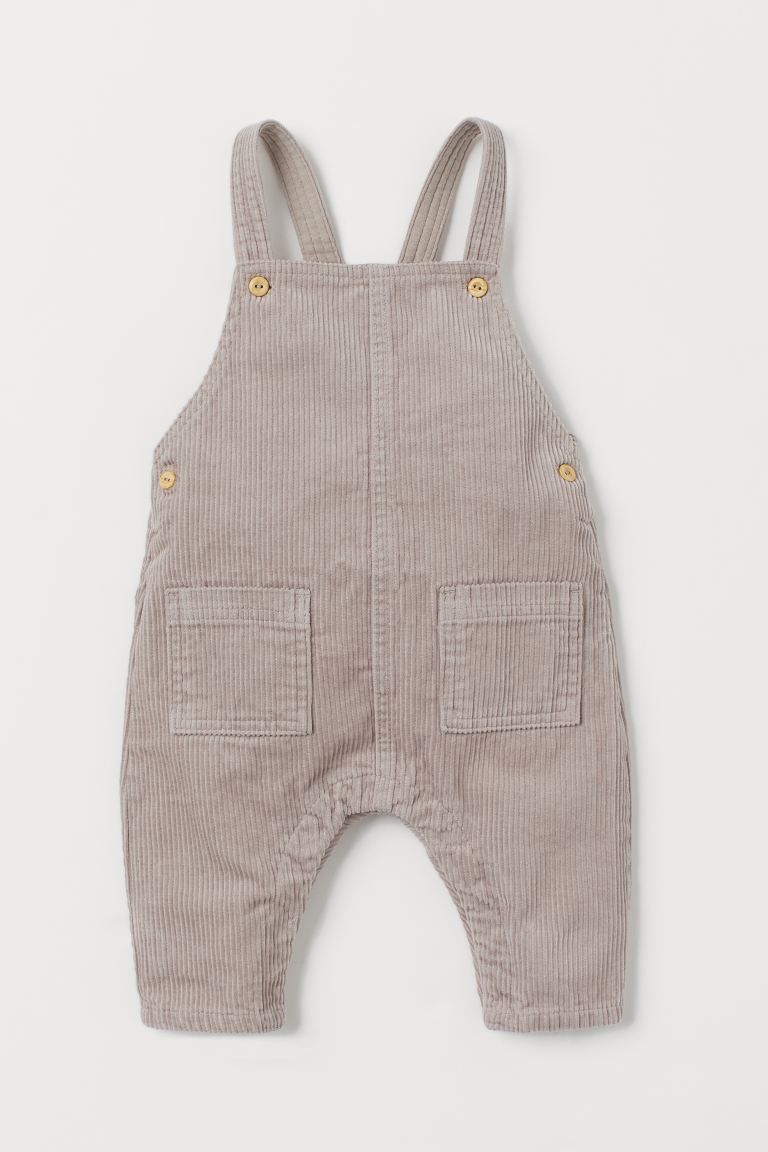 BABY EXCLUSIVE. Bib overalls in soft, organic cotton corduroy. Suspenders with adjustable buttoni... | H&M (US + CA)