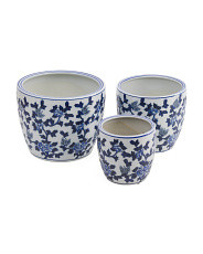 3pc Ceramic Chinoiserie Indoor Planter Set | TJ Maxx