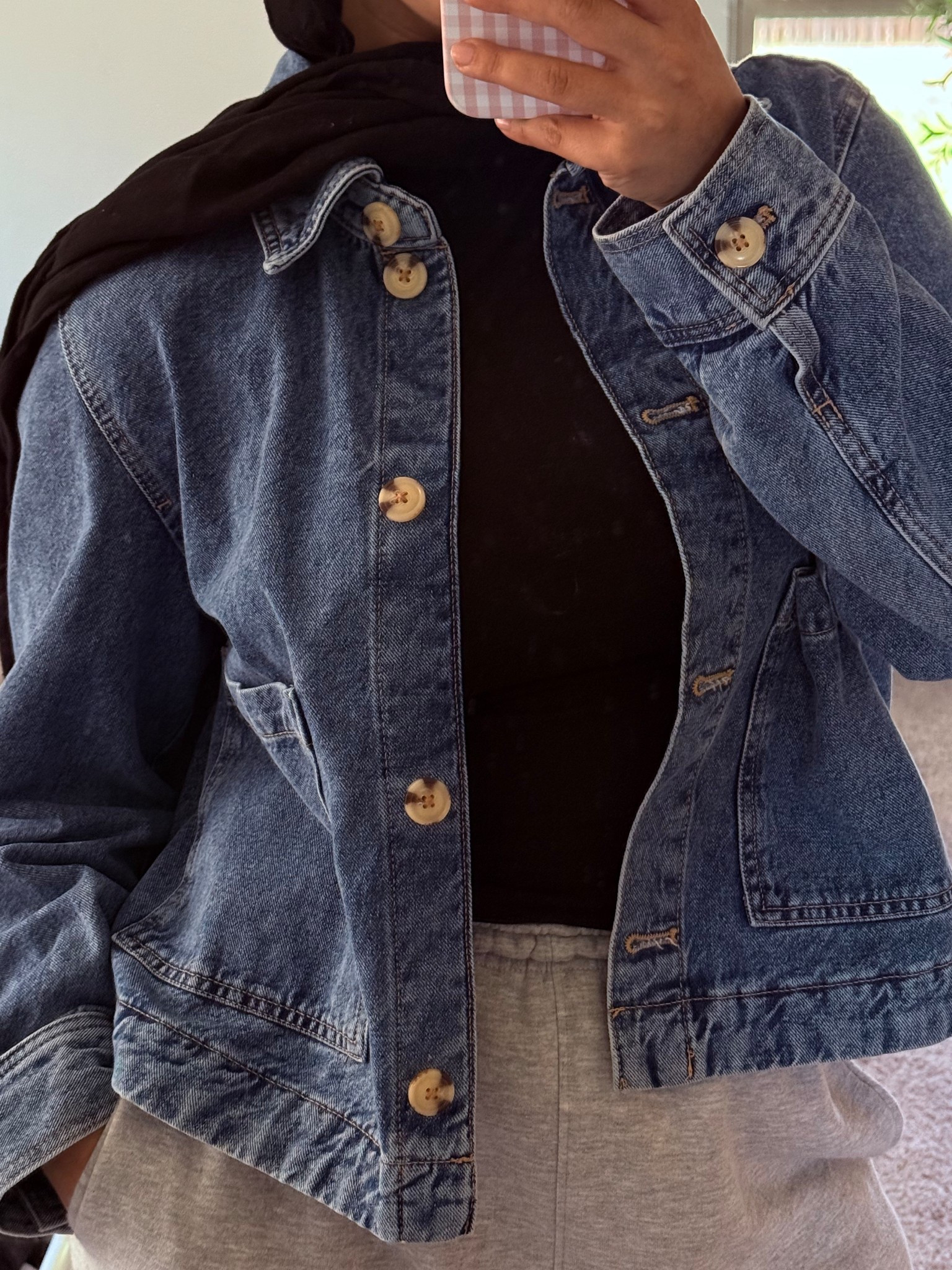 My denim jacket is a size Medium! Perfect transitional season piece 💙 

#LTKSeasonal