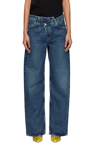 Navy Arc Criss Cross Jeans | SSENSE