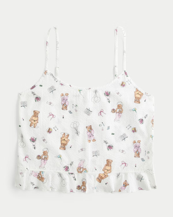 Ruffle Seersucker Sleep Tank | Hollister (US)