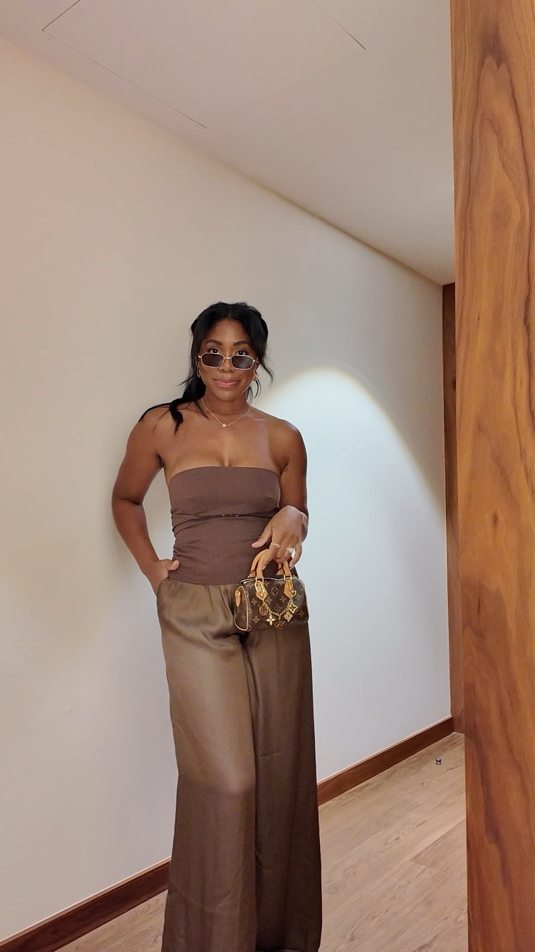 Love love love this top and bottom by Lioness! Add a blazer to cover up a bit if needed! Definitely size up on the top! I’m a little squished here lol!! Wearing a medium. Bra size 36C. #falloutfits #brownoutfits #datenight #matchingsets 

#LTKVideo #LTKFindsUnder100 #LTKStyleTip