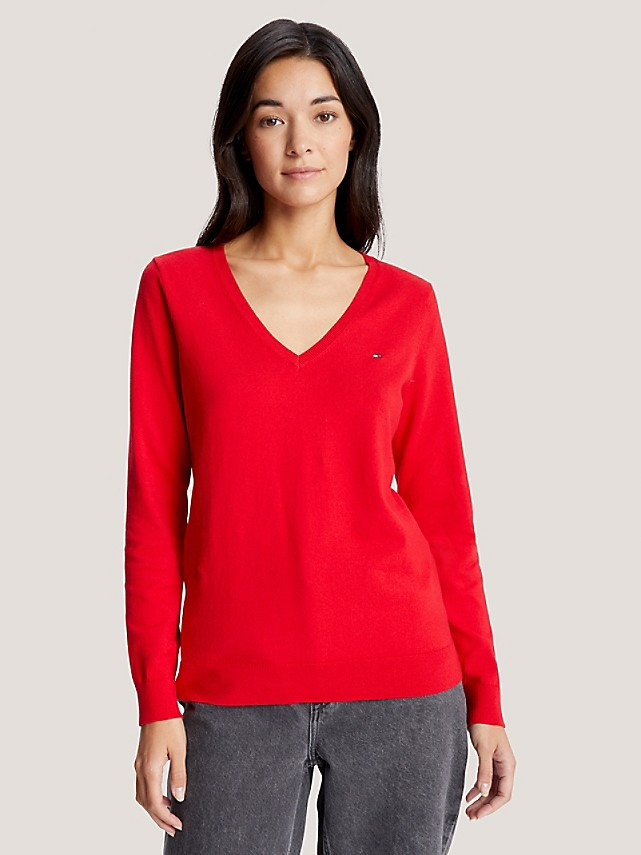 Solid V-Neck Sweater | Tommy Hilfiger (US)