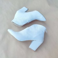 Gabi - Leather White Boots, Wedding Boots, Country Wedding Ankle Boots, Bride Boots, Boho Boots, Win | Etsy (US)